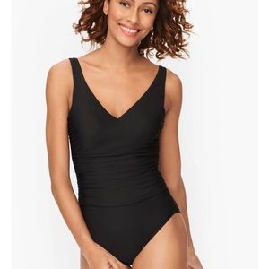 Talbots& Miraclesuit Amici swimsuit, designed with firm control and UPF 50+